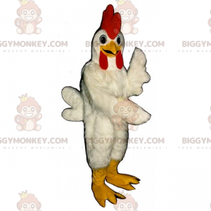 Kostým maskota kuře BIGGYMONKEY™ se spoustou peří –