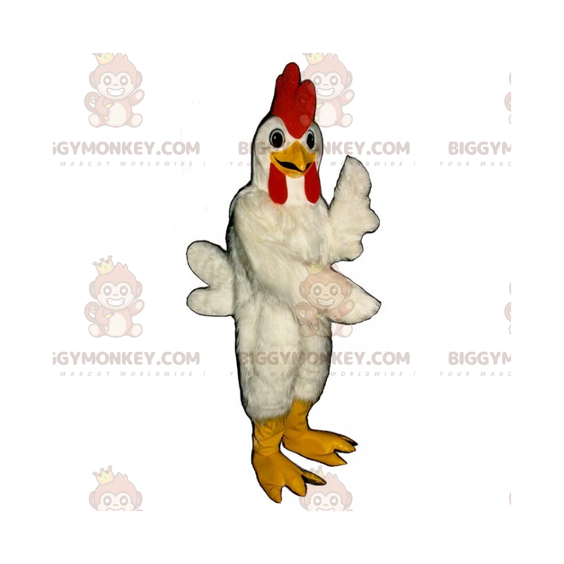 Disfraz de mascota de pollo BIGGYMONKEY™ con muchas plumas -