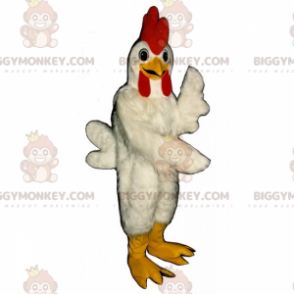 Disfraz de mascota de pollo BIGGYMONKEY™ con muchas plumas -