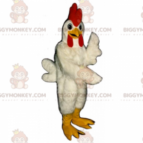 Kyckling BIGGYMONKEY™ maskotdräkt med massor av fjädrar -