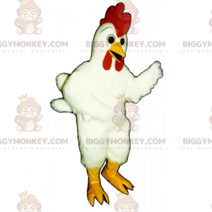 Kip BIGGYMONKEY™ mascottekostuum met groot embleem -