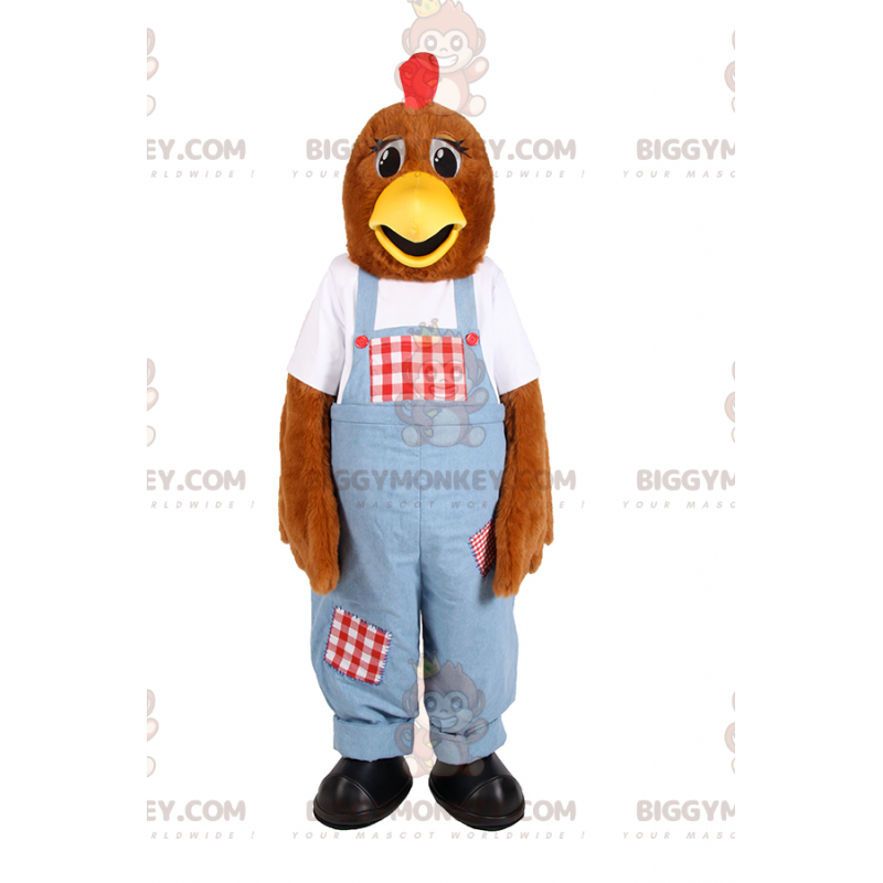 Höna i overall BIGGYMONKEY™ maskotdräkt - BiggyMonkey maskot