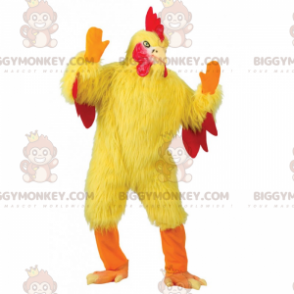 Disfraz de mascota BIGGYMONKEY™ de pollo amarillo y cresta roja