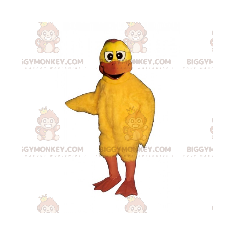 Gul kyckling med lång näbb BIGGYMONKEY™ maskotdräkt -