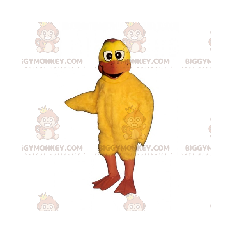 Traje de mascote BIGGYMONKEY™ de frango de bico longo amarelo –