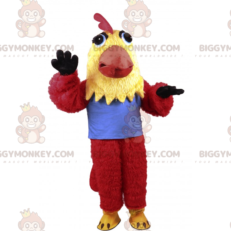 Dreifarbiges Huhn BIGGYMONKEY™ Maskottchenkostüm -