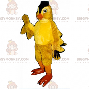 Chick BIGGYMONKEY™ mascottekostuum met embleem zwart -