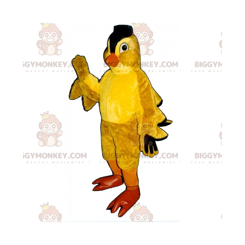 Chick BIGGYMONKEY™ Maskottchenkostüm mit Wappen Schwarz -