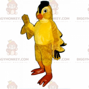 Chick BIGGYMONKEY™ Mascot Costume with Crest Black -