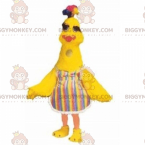 Disfraz de mascota Chick BIGGYMONKEY™ con vestido a rayas -