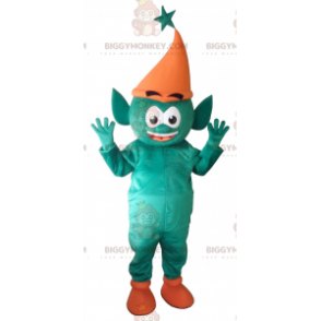 Costume de mascotte BIGGYMONKEY™ de lutin vert d'elfe géant -