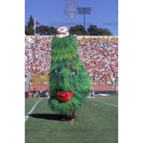 Costume de mascotte BIGGYMONKEY™ de sapin de Noël vert et rouge