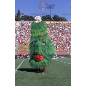 Fantasia de mascote gigante de árvore de Natal verde e vermelha