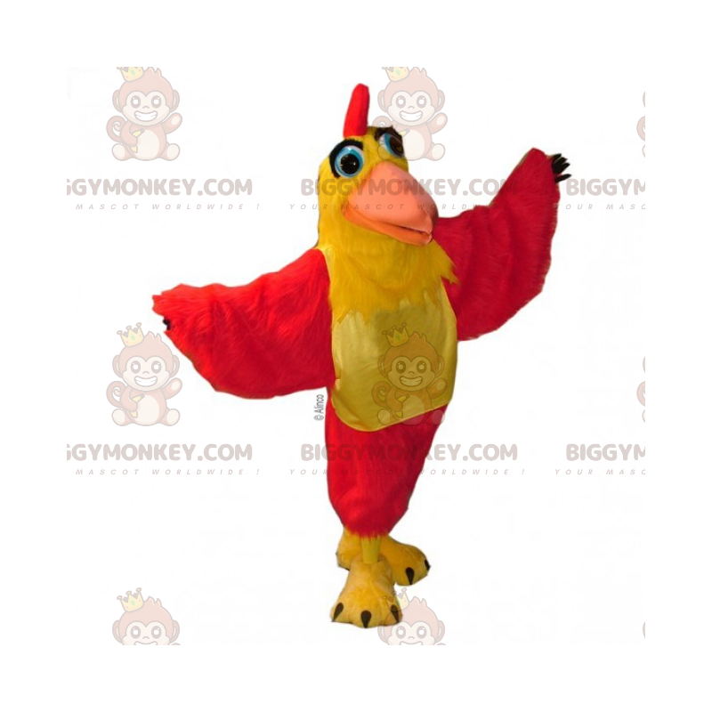 Gul och röd chick BIGGYMONKEY™ maskotdräkt - BiggyMonkey maskot