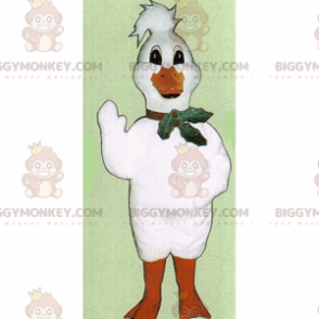 Costume de mascotte BIGGYMONKEY™ de poussin blanc avec houx -