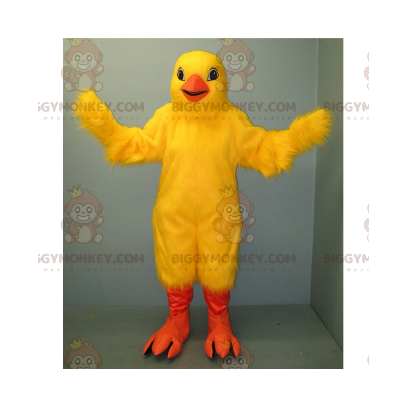 Costume de mascotte BIGGYMONKEY™ de poussin jaune et pattes