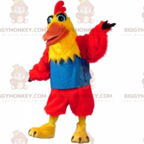 Disfraz de mascota BIGGYMONKEY™ de pollito rojo y cuello