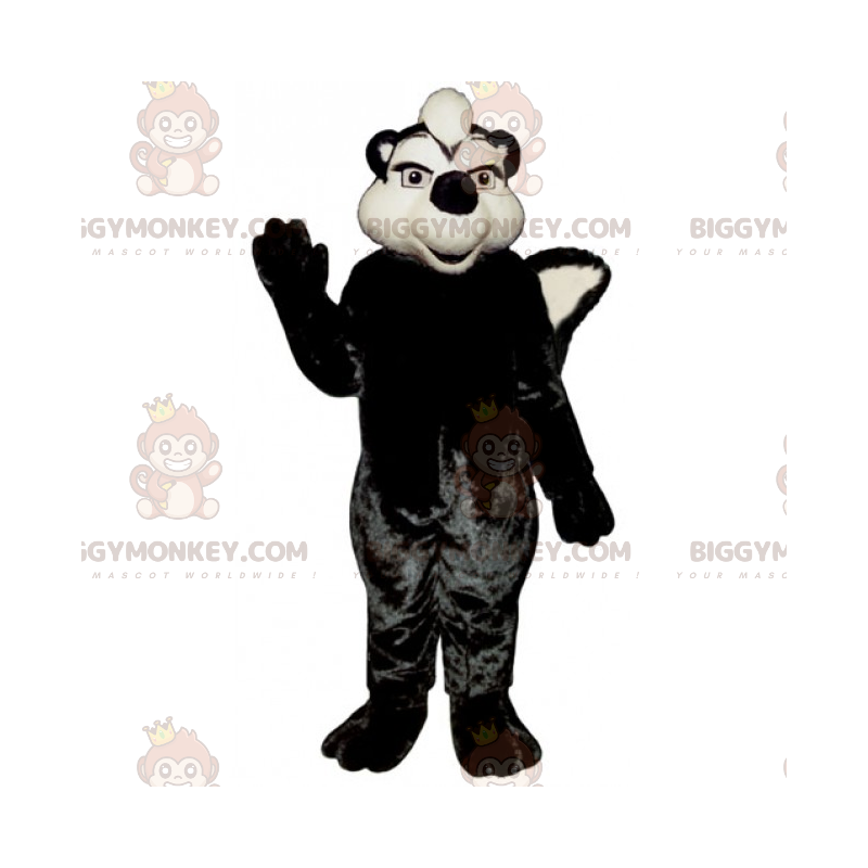 Costume de mascotte BIGGYMONKEY™ de putois noir et blanc -