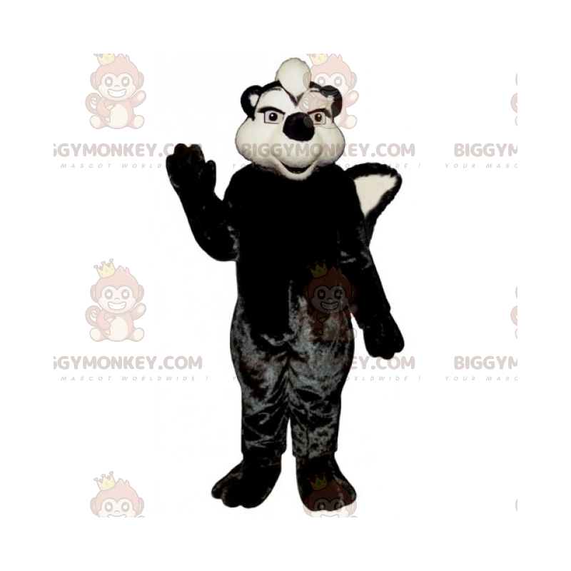 Mustavalkoinen Polecat BIGGYMONKEY™ maskottiasu -