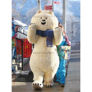 Grote witte teddy ijsbeer BIGGYMONKEY™ mascottekostuum -