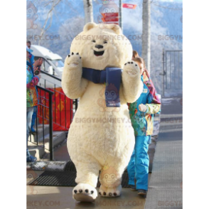 Stor hvid bamse-isbjørn BIGGYMONKEY™ maskotkostume -