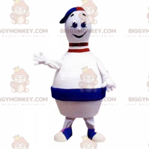BIGGYMONKEY™-Maskottchen-Kostüm, blau, weiß, rot, dreifarbig -