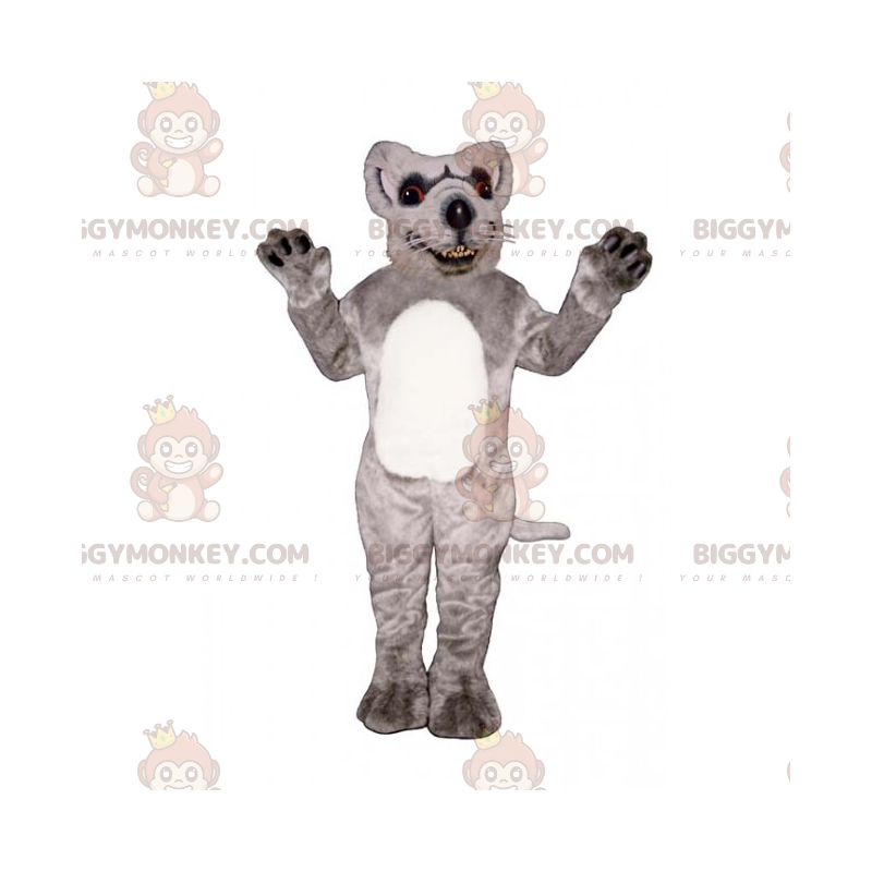 Costume de mascotte BIGGYMONKEY™ de rat au ventre blanc -