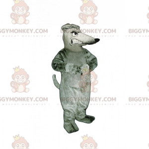 Costume della mascotte BIGGYMONKEY™ del topo grigio arrabbiato
