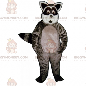 BIGGYMONKEY™ Waschbär-Maskottchen-Kostüm mit rundem Gesicht -