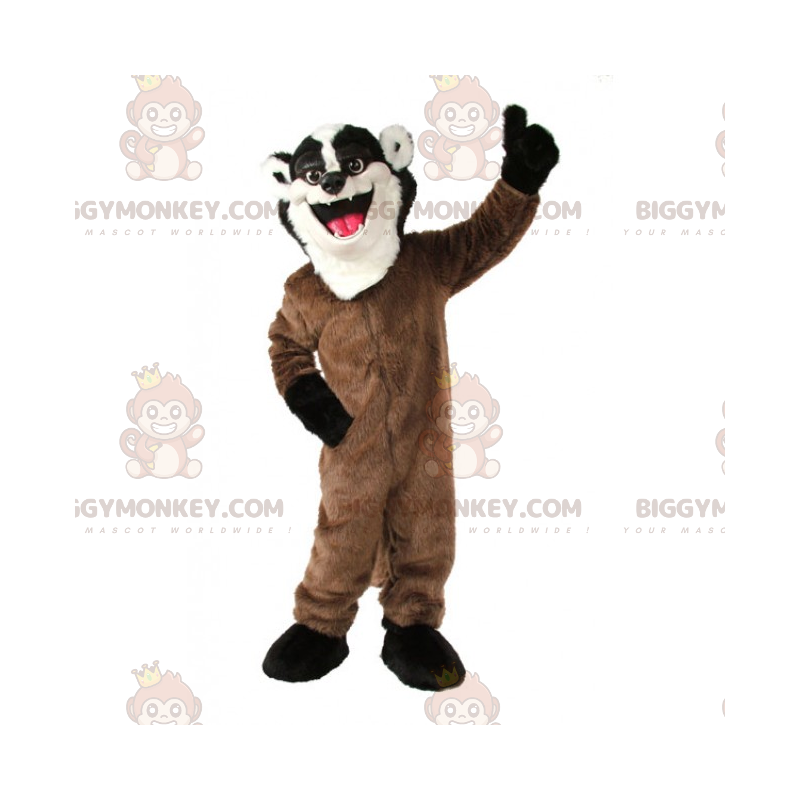 Brauner Overall Waschbär BIGGYMONKEY™ Maskottchen Kostüm -