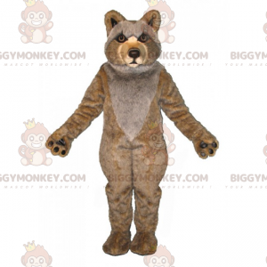 Beige and Gray Wolf Cub BIGGYMONKEY™ Mascot Costume –