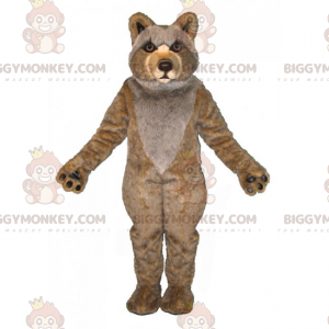 Beiges und graues Wolfsjunges BIGGYMONKEY™ Maskottchenkostüm -