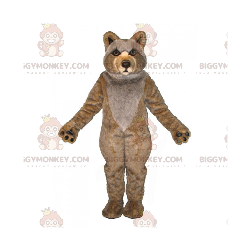 Beige en grijze wolf Cub BIGGYMONKEY™ mascottekostuum -