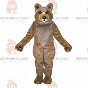 Costume de mascotte BIGGYMONKEY™ de louveteau beige et gris -