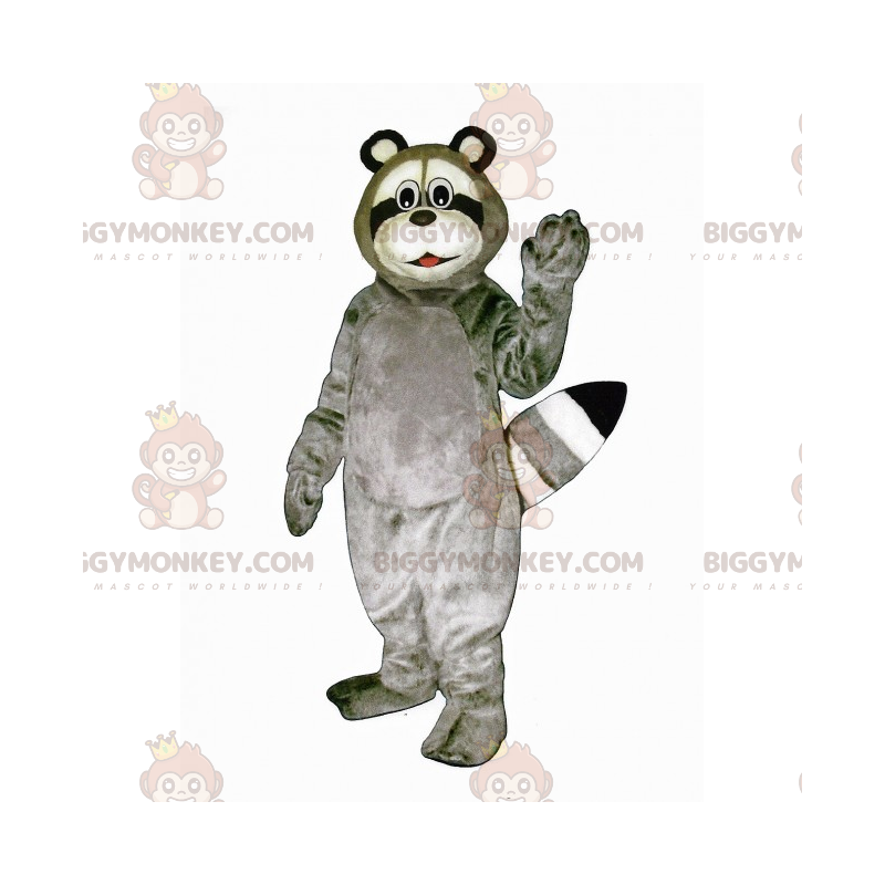 Costume de mascotte BIGGYMONKEY™ de raton laveur gris a la tète