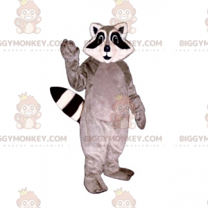 Disfraz de mascota mapache gris y blanco BIGGYMONKEY™ -