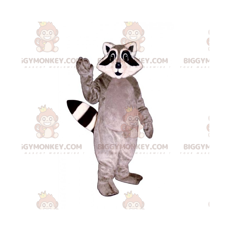 Disfraz de mascota mapache gris y blanco BIGGYMONKEY™ -