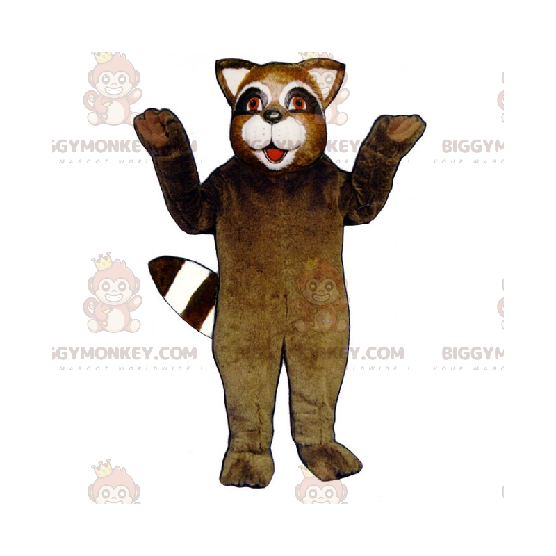 Lächelnder Waschbär BIGGYMONKEY™ Maskottchen Kostüm -