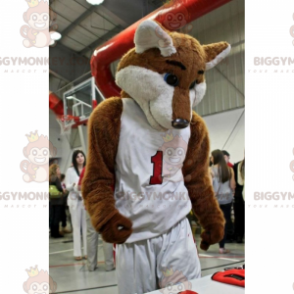 Costume da mascotte Fox BIGGYMONKEY™ in completo da basket -