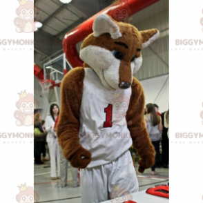 Disfraz de mascota Fox BIGGYMONKEY™ con traje de baloncesto -