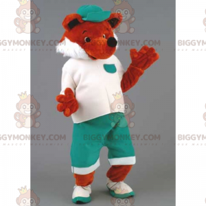 Costume de mascotte BIGGYMONKEY™ de renard en tenue de sport -