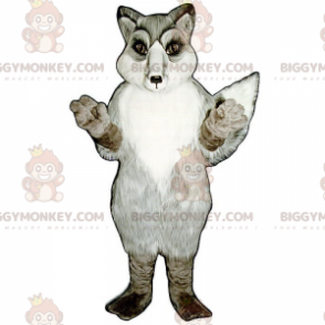 Disfraz de mascota BIGGYMONKEY™ de zorro gris y blanco -