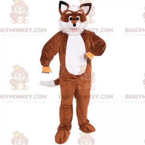 Costume de mascotte BIGGYMONKEY™ de renard marron et blanc -