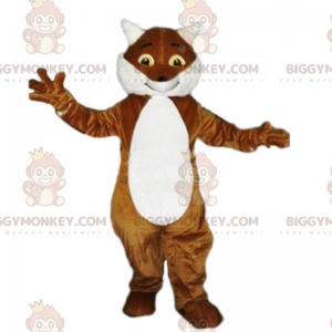 Smiling Brown and White Fox BIGGYMONKEY™ Mascot Costume –