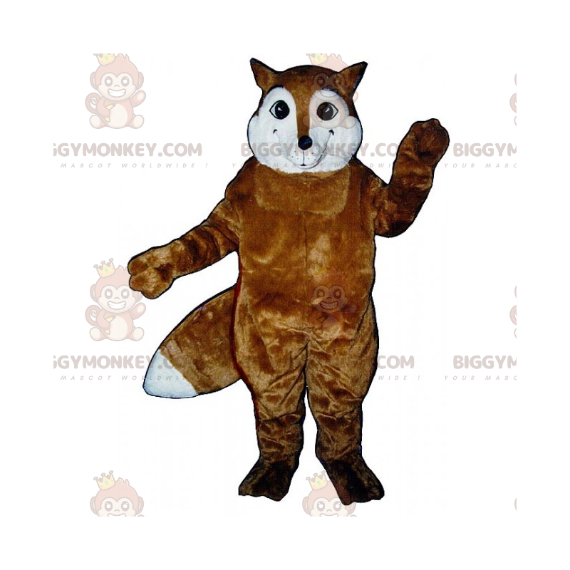 Disfraz de mascota BIGGYMONKEY™ de cara blanca y zorro marrón -