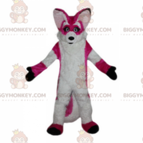 Disfraz de mascota BIGGYMONKEY™ de zorro rosa y blanco -