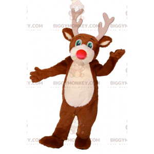 Costume de mascotte BIGGYMONKEY™ de renne avec nez rouge et