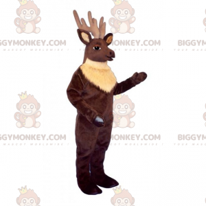 Disfraz de mascota de reno con cuernos largos BIGGYMONKEY™ -