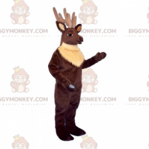 BIGGYMONKEY™ Langgeweih-Rentier-Maskottchen-Kostüm -