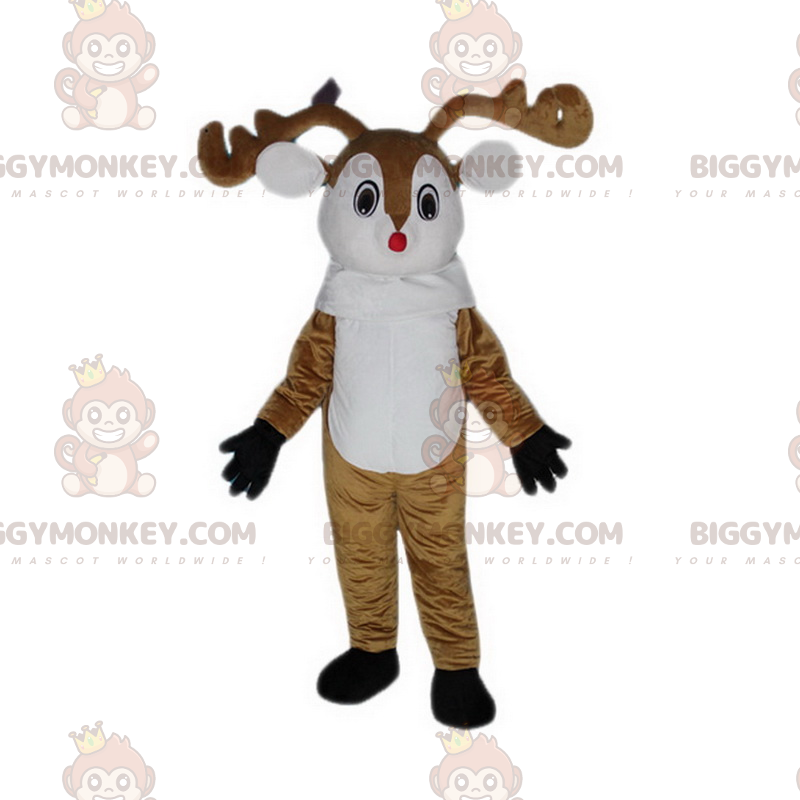 BIGGYMONKEY™ Rotnasiges Rentier-Maskottchen-Kostüm -